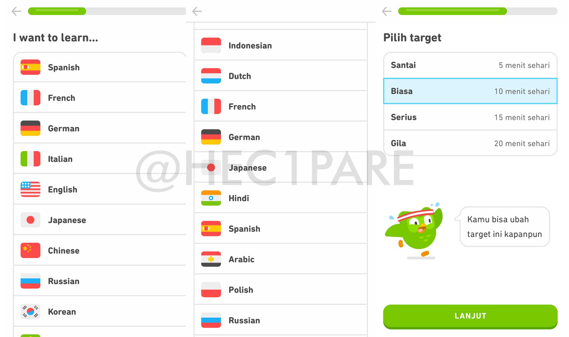 Aplikasi Belajar Bahasa Inggris Duolingo